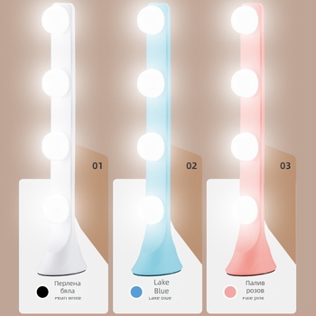 LED настолна светлина за запълване с четири реда светодиоди, 10W, вход 5V, за настолна употреба, три температури на светлината, за стрийминг на живо, фотография, видеозаснемане и грим