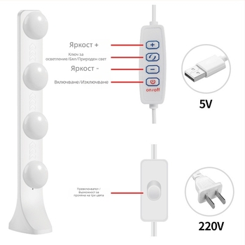 LED светлина за бюро за стрийминг с три температури на цвета, 10W, 220V, модели PD-55/PD-56/PD-67/PD-68
