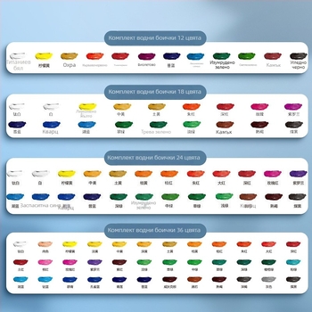 Deli комплект гуаш и акварел за рисуване, 12/18/24-пакета