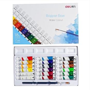 Deli комплект гуаш и акварел за рисуване, 12/18/24-пакета