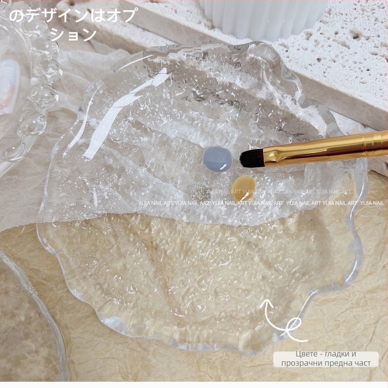 Инструменти за маникюр: lorossi палитра за нокти от кристално стъкло с държач за перлена писалка за гел лак и стъклена плоча за смесване, реквизит за снимане