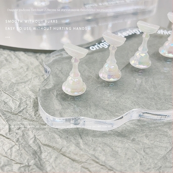 lorossi Практична основа за маникюр с акрилна палитра и държач за нокти „Аврора“ – стойка за глинени нокти и инструмент за носене