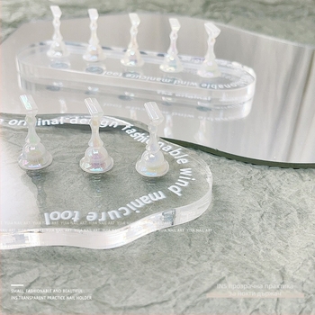 lorossi Практична основа за маникюр с акрилна палитра и държач за нокти „Аврора“ – стойка за глинени нокти и инструмент за носене