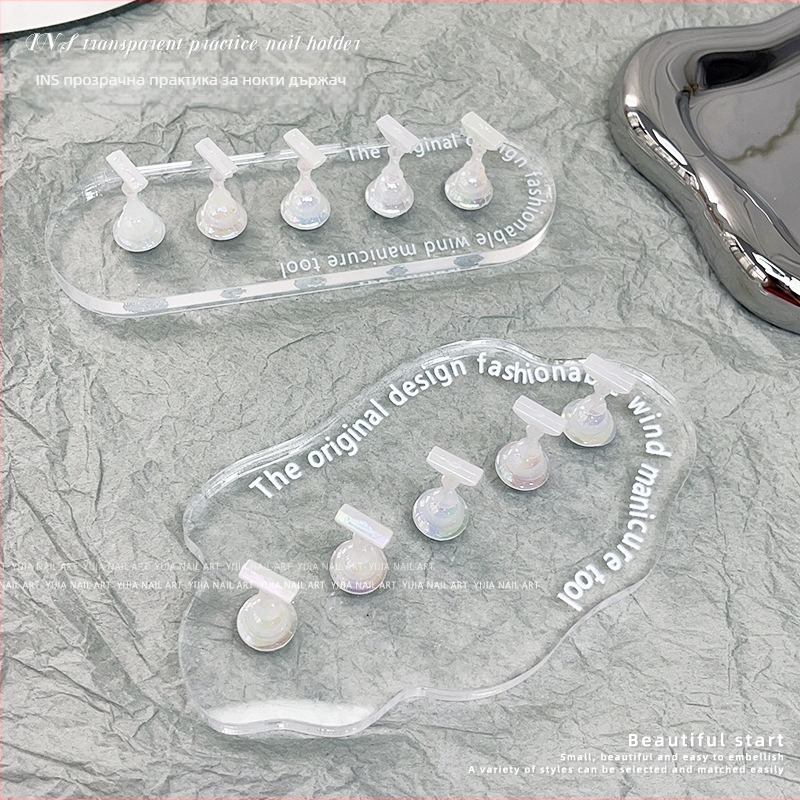 lorossi Практична основа за маникюр с акрилна палитра и държач за нокти „Аврора“ – стойка за глинени нокти и инструмент за носене