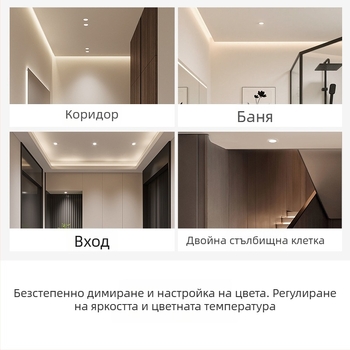 LED downlight с CRI ≥90, 4000K, безстъпково димерване, 220V, скрит монтаж