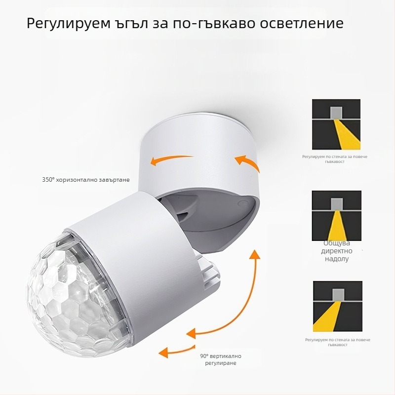 LED амбиентна светлина с водно-вълнообразен модел, повърхностно монтирано прожекторно осветление за антре, модерен минималистичен стил, 220V, алуминиев корпус, управление чрез окабеляване