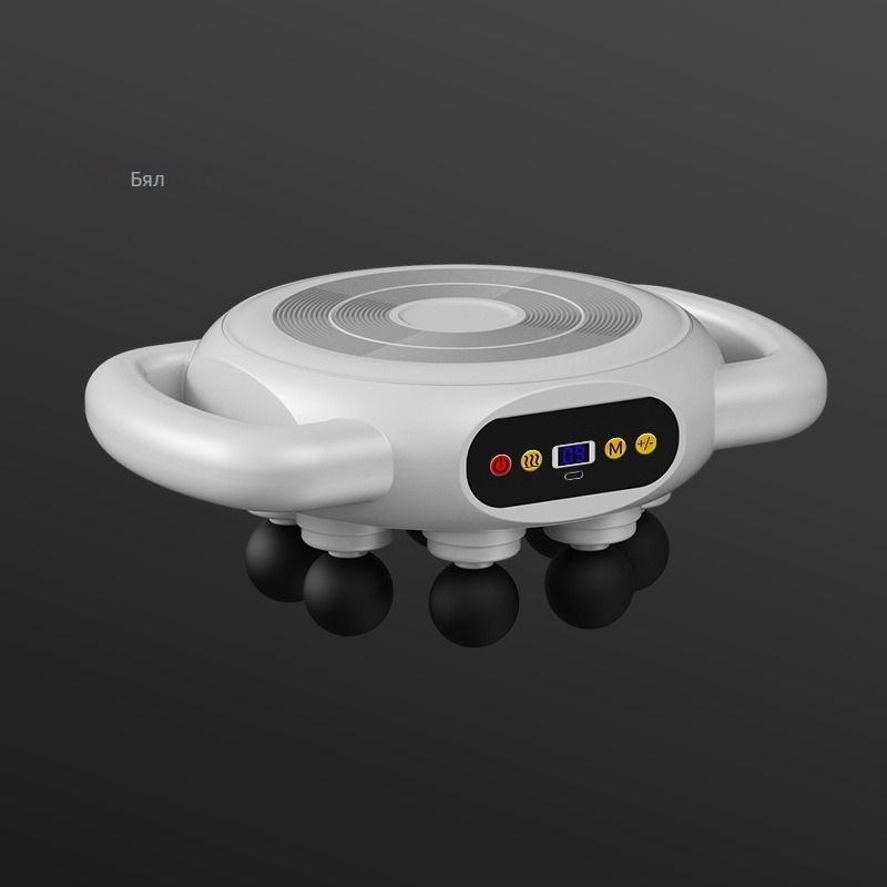 Fascia Gun масажор за мускули - 4 глави, мотор с четки, вградена батерия 1200–2000 mAh, LCD дисплей, 5+ скорости (шум под 36 dB)