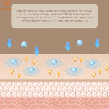 Ръчно устройство за кислородна хидратация на лицето — без игли, спрей с високо налягане, модел QZYY-02, портативно, IPX5 водоустойчиво