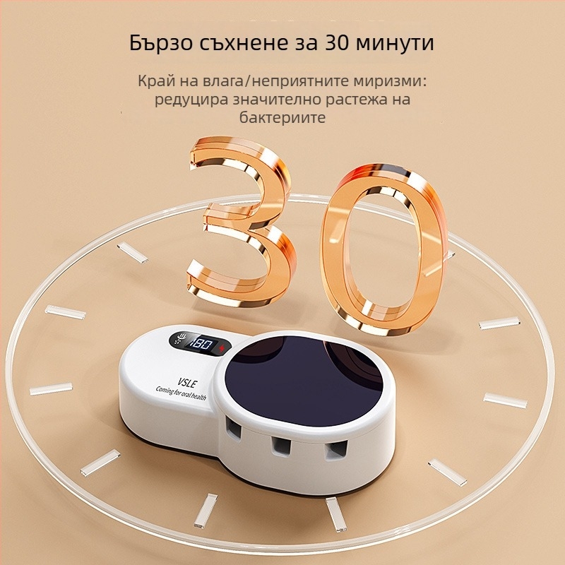Стерилизатор и сушилник за глава на четка за зъби, UV стерилизация, 99,9% ефективност, 180-секунден цикъл, стенен монтаж, 5W