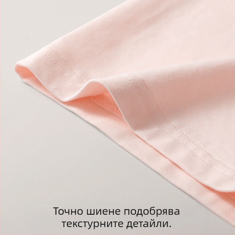 Lyocell дамски домашен комплект пижами – антибактериален, дишащ, лека материя, кръгло деколте, 3/4 ръкав, къси панталони