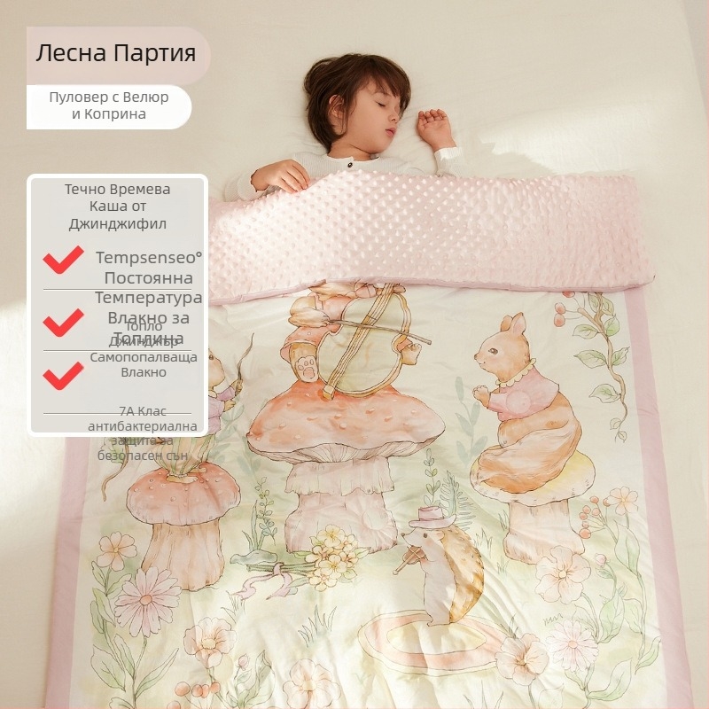 Бебешко одеяло с полиестерен пълнеж, плетена памучна тъкан, тегло 0.55–1.0 кг, за пролет и есен, подходящо за деца на възраст 1–2 години