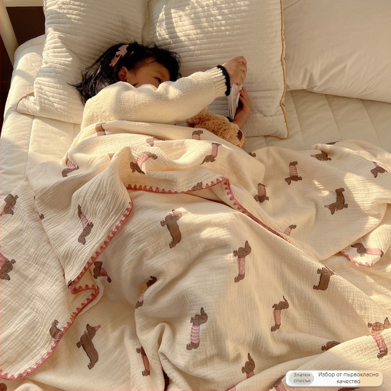 Бебешко памучно одеяло за новородени - чист памук тъкан, пълнеж памук