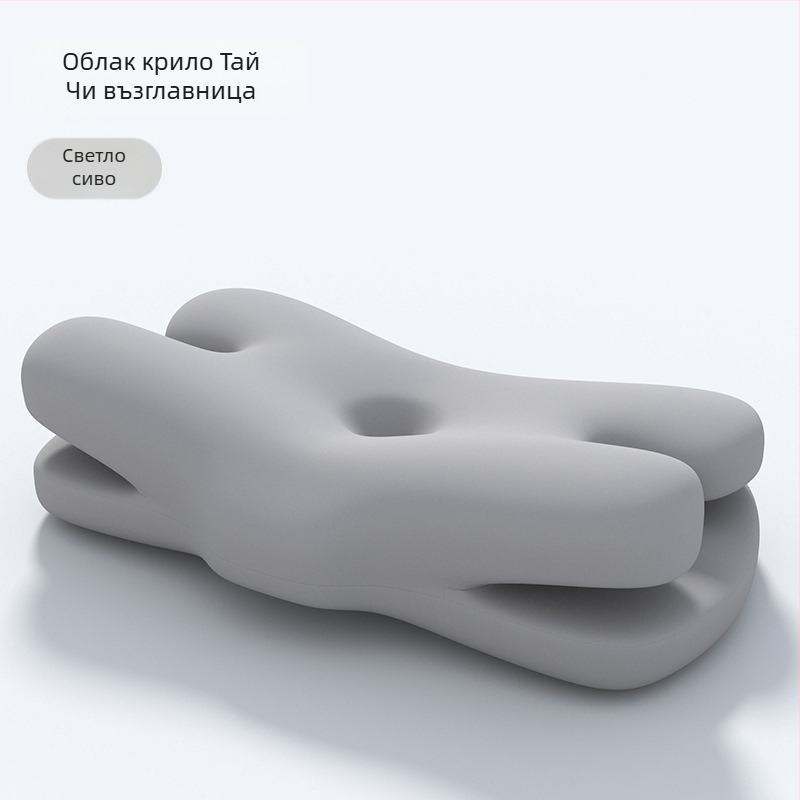 Двуслойна възглавница за сън с паметна пяна, без натиск, антибръчкова, двойно усещане, защита на шията за странично спане, правоъгълна форма