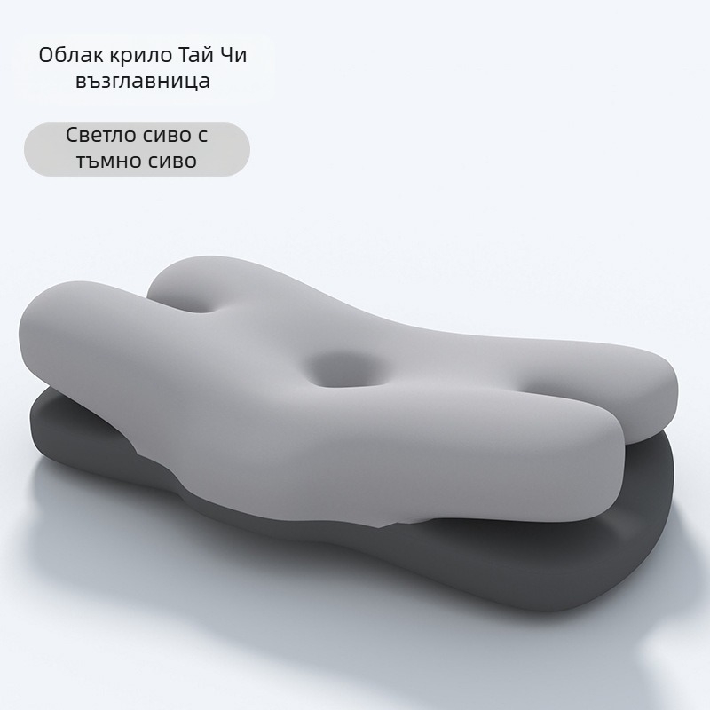 Двуслойна възглавница за сън с паметна пяна, без натиск, антибръчкова, двойно усещане, защита на шията за странично спане, правоъгълна форма