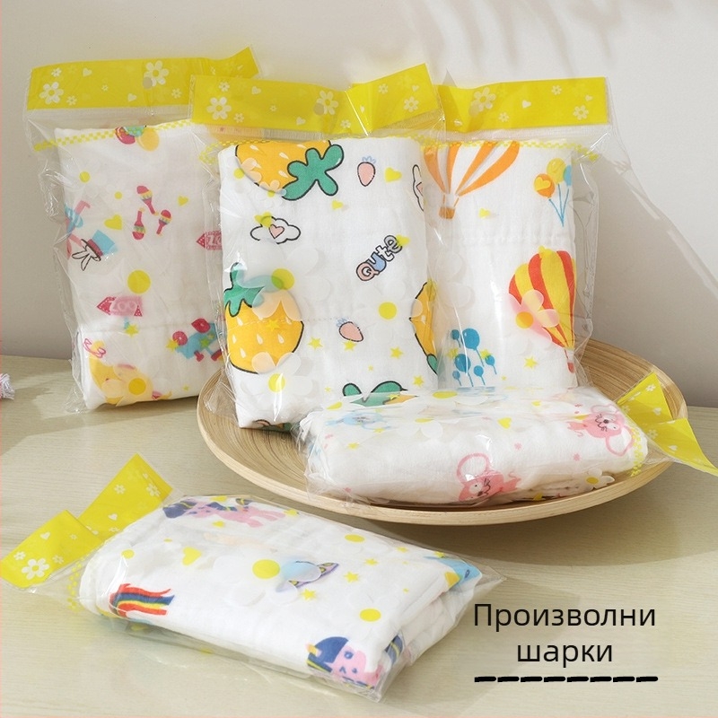 6-слойна марлева кърпа за бебета, чист памук, 40s прежда, плътно тъкана, печат на лого, персонализируема