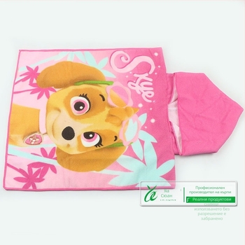 Детски халат за баня с качулка от суперфинно влакно, реактивен печат на карикатура, тегло 200-300 g, полиестер 150D, персонализирани шарки