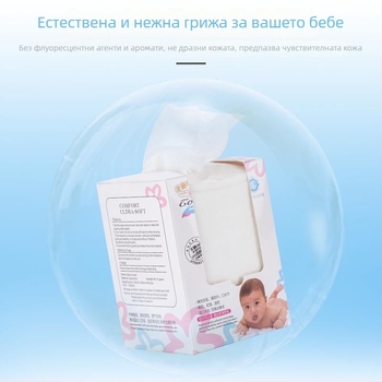 Бебешки марлеви кърпи за сухо и мокро използване, мека памучна марля, 32s прежда, обикновено тъкане, 80 бр
