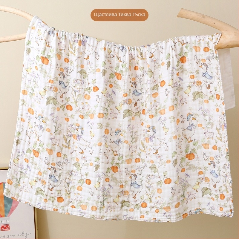 Бебешка марля кърпа за къпане с картинен мотив – всесезонна, 300–400 г, 40 нишки, печат