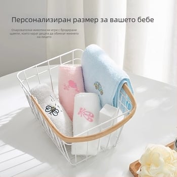 Кърпа за лице от памук с бродерия Sanli, 32S нишки, тегло под 50 g