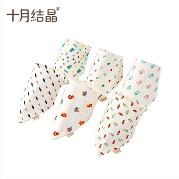 October Crystal Triangle Bib - памук, унисекс, за новородени