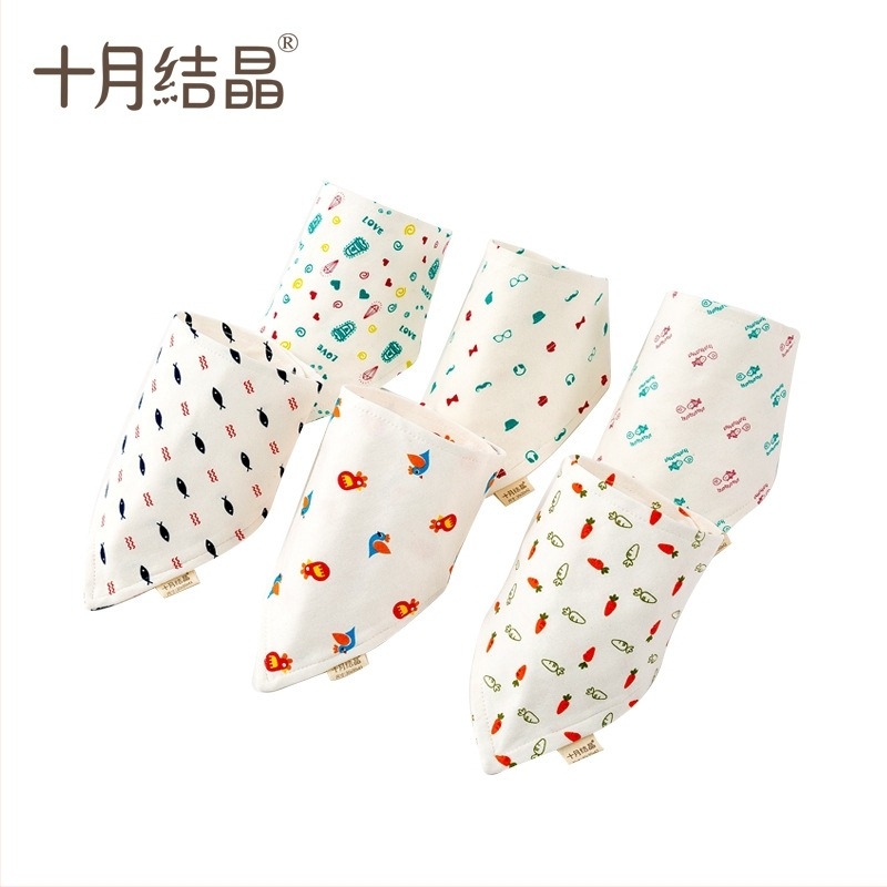 October Crystal Triangle Bib - памук, унисекс, за новородени