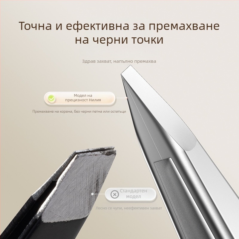 Nilia пинсети за черни точки – прецизни, неръждаема стомана, безопасен инструмент за извличане на черни точки и оформяне на вежди
