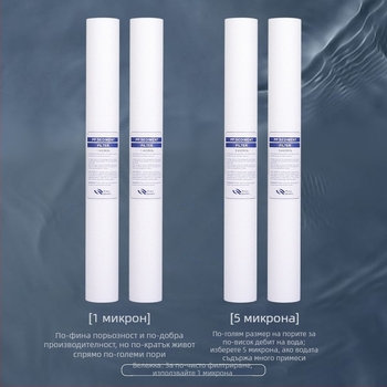 Елемент на филтъра за воден пречиствач – полипропилен, PP памучен филтър, преден монтаж, производителност 500 л/ч