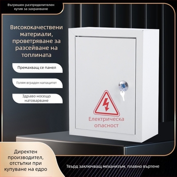 Електрически разпределителен шкаф с 10 вериги, 10 ключове, стенен монтаж, железен корпус и номинален ток 100 A