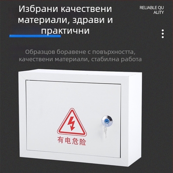 Електрически разпределителен шкаф с 10 вериги, 10 ключове, стенен монтаж, железен корпус и номинален ток 100 A