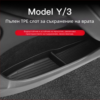 Кутия за съхранение на дръжката на вратата за Tesla Model Y (6 места) – слот под за четири врати, пластмасова, водоустойчива, устойчива на натиск