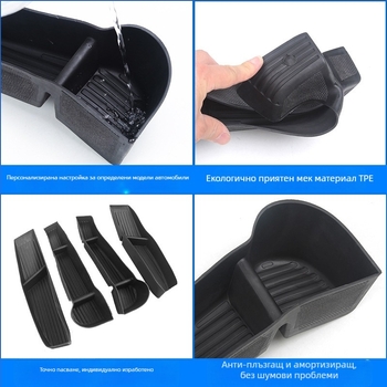 Кутия за съхранение на дръжката на вратата за Tesla Model Y (6 места) – слот под за четири врати, пластмасова, водоустойчива, устойчива на натиск