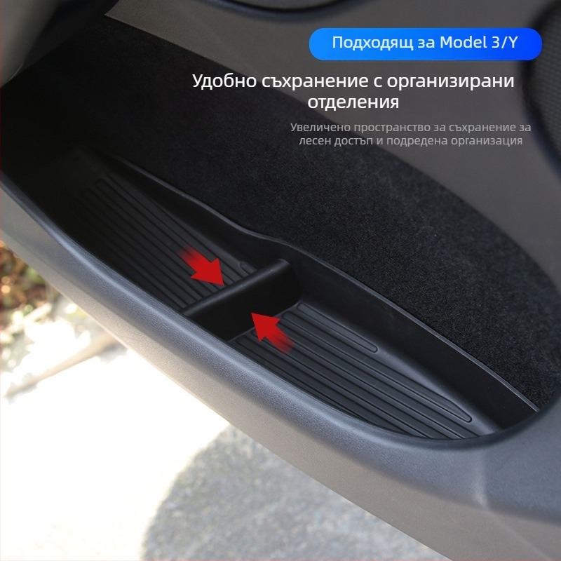 Кутия за съхранение на дръжката на вратата за Tesla Model Y (6 места) – слот под за четири врати, пластмасова, водоустойчива, устойчива на натиск