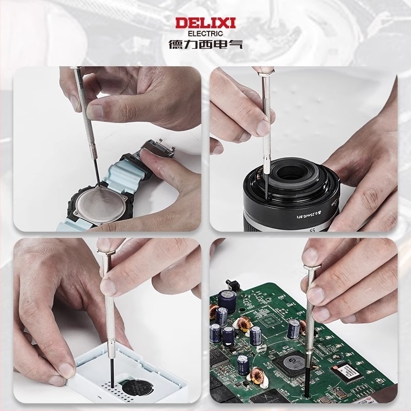 Delixi electric набор отвертки за часовници, очила и мобилни телефони – CR-V стомана, без изолация