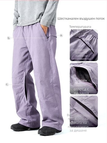 Solona бързосъхнещи мъжки походни панталони — влагоотвеждащи, дишащи, полиестерен разтеглив материал, шестслойна въздушна мрежа, свободен крой