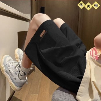 Мъжки вафелни къси шорти, прави крачоли, средна-ниска талия, полиестер, микроеластични