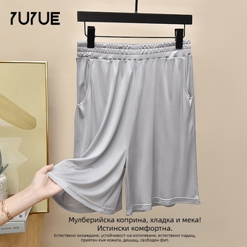 Мъжки плажни панталони от коприна Mulberry silk – тънки, прав маншет, за всички сезони