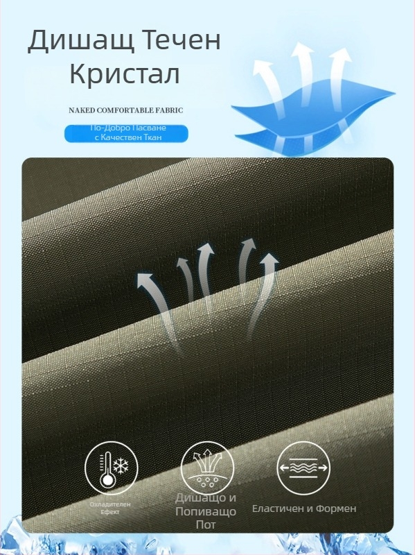 Къси панталони за работа - свободна кройка, средна талия, полиестер, тричаста мрежеста материя, множество джобове