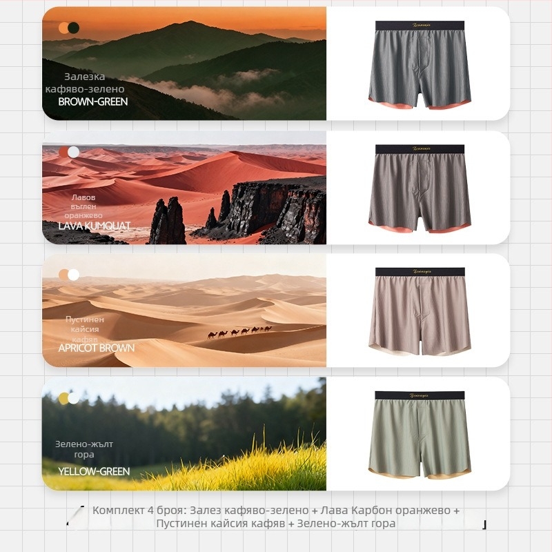 Мъжки боксерки, нейлон, средна талия, шарка: ивици/каре, плетени