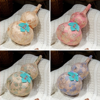 Плюшена възглавница във формата на тиква с фолиран акцент, декоративна за дома в стил растение, пълнител: PP памук, кратък плюш, опаковка в мрежеста торба