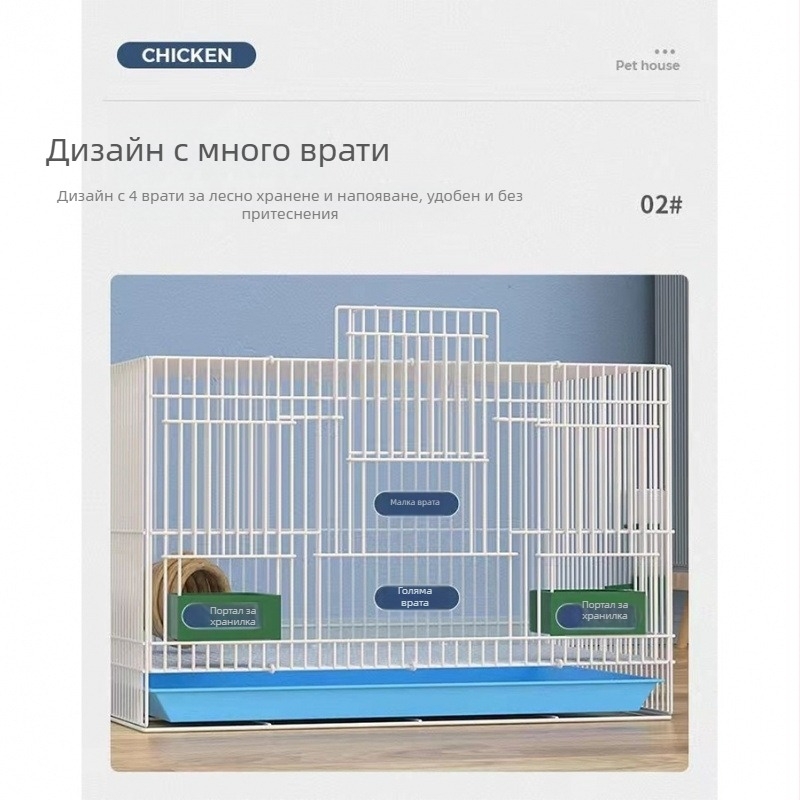 Клетка за развъждане на птици с телена конструкция, за пъдпъдъци, пилета и патици; материал: Желязо