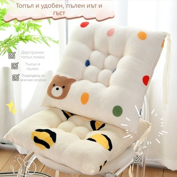 Възглавница за стол, плюшена, пълнител ЕПЕ, графичен анимационен мотив, модерен минималистичен стил, подходяща за всекидневна, спалня, кабинет и офис