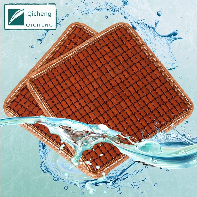 Бамбукова възглавница за стол, едноцветна, с връзка от еластично въже, модерен минималистичен стил