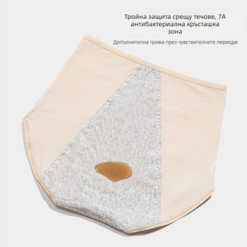 Менструално бельо с висока талия, памучна вложка с антибактериално покритие, против протичане отпред и отзад, основен памук 92,6%, вложка 100% памук