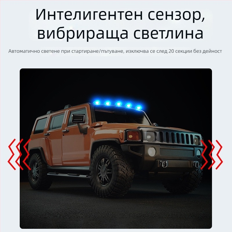 Соларен LED пилотна светлина за покрива на автомобил - 12 LED DRL и амбиентно предупредително осветление. Модел DRL172