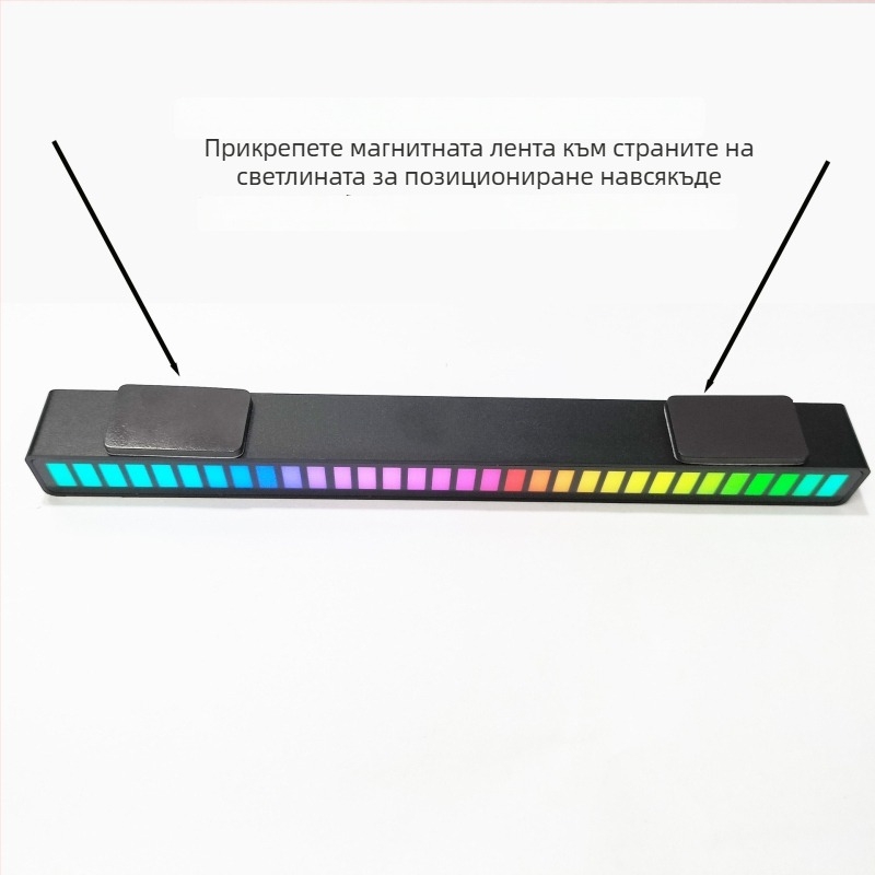 Вътрешно автомобилно LED осветление с RGB ритъм и гласово управление, ABS, 1.5W, 5V, съвместимо с модел 102