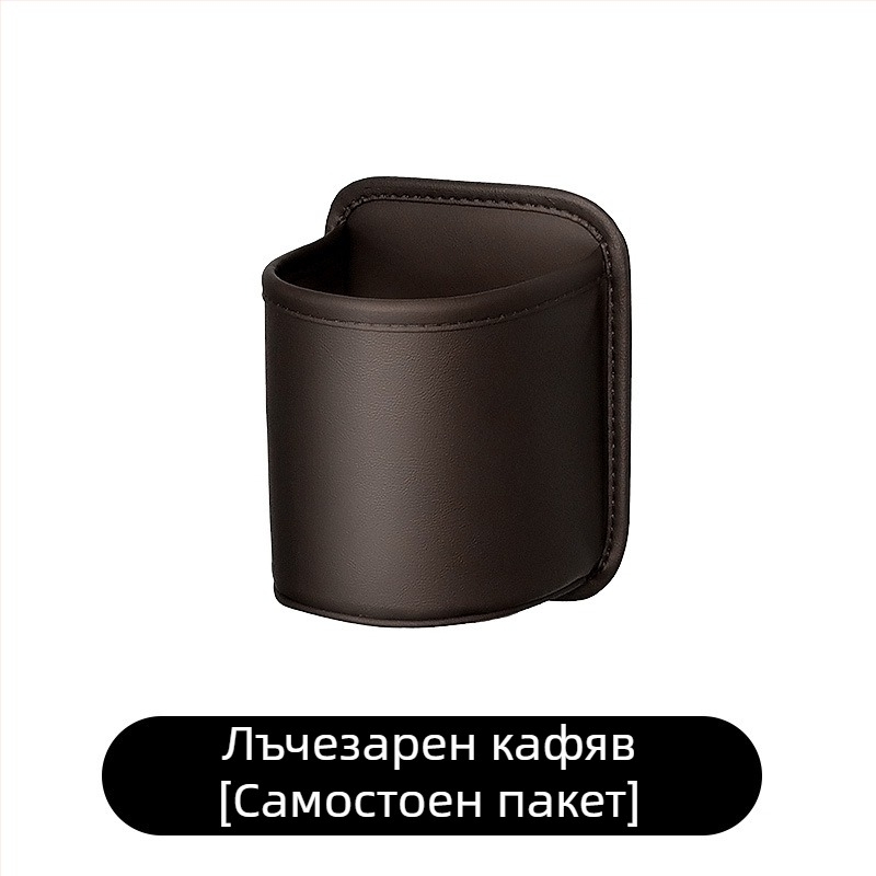 Автомобилен страничен органайзер за врата, кожен, с държач за вода и изолирана държач за бутилка, стандартна вместимост