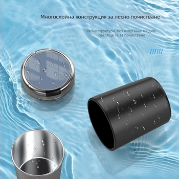 YONG XUN Светещ пепелник за автомобил — метален корпус, отваряне с едно копче, за автомобил и дом, тегло 203 г