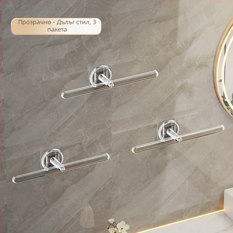 Държач за кърпи – Стенно монтирана система за съхранение с L-образна кука, пластмасова, лъскава повърхност, 5 кг капацитет