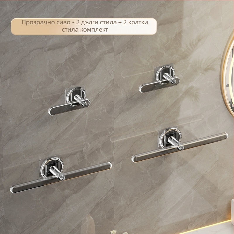 Държач за кърпи – Стенно монтирана система за съхранение с L-образна кука, пластмасова, лъскава повърхност, 5 кг капацитет