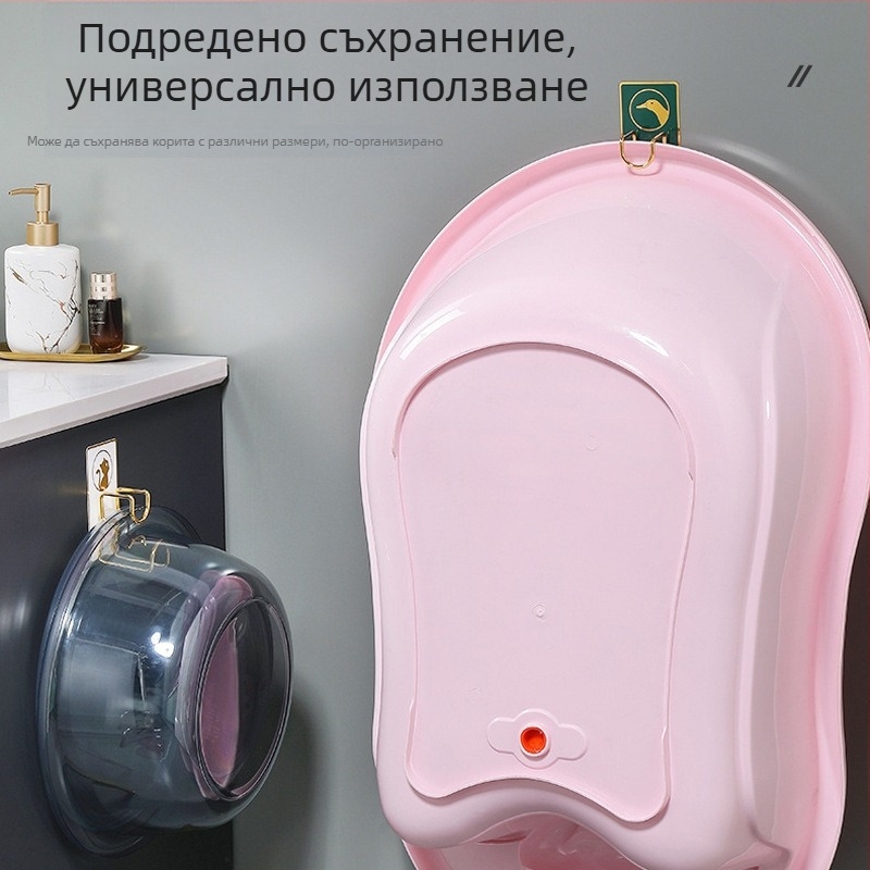 Стенен органайзер и закачалка от неръждаема стомана, без пробиване, за кухня и баня, модел B2436, едно ниво